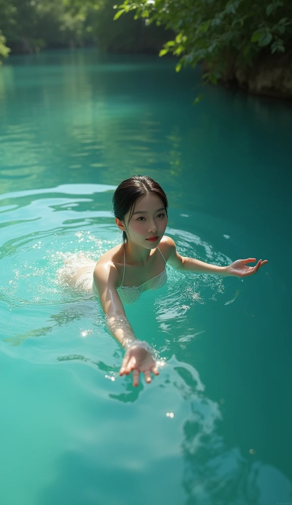 One beautiful woman、18year old 、body shot、80mm、swimming pools