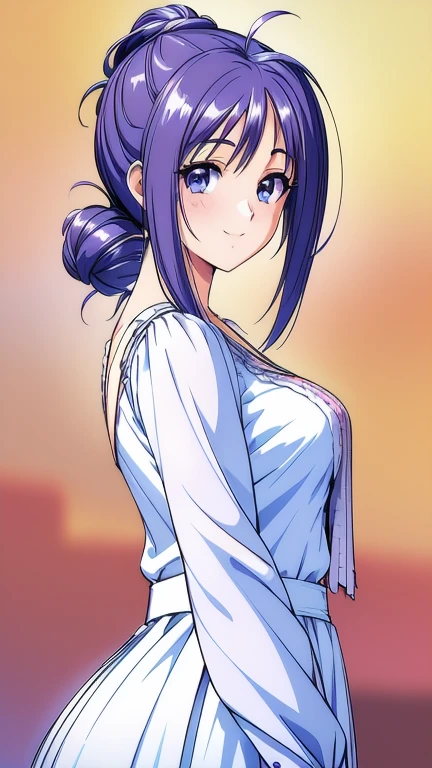 ((masterpiece, Highest quality, Highest quality, Official Art, beautifully、beautiful:1.2)),((masterpiece)),((Vibrant colors)),((Ayako Katagiri)),((幸せそうなsmile)),((smile)),((looks fun)),(Cafe Terrace),(Beautiful breasts),(((Side bust))),(sunset)
