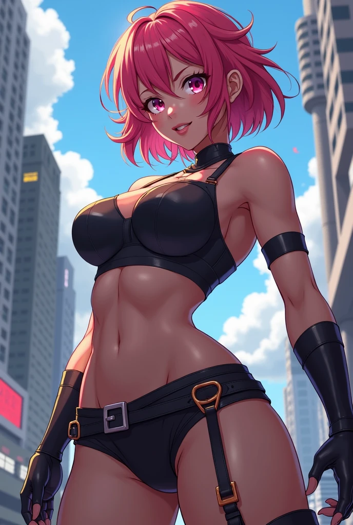 female, short hair, Collect, big breasts, anime, strong, oversize, slim