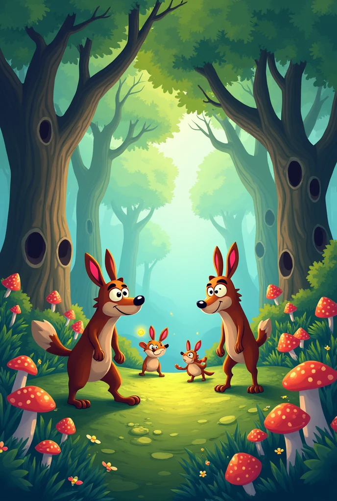  A magical forest, cartoons 