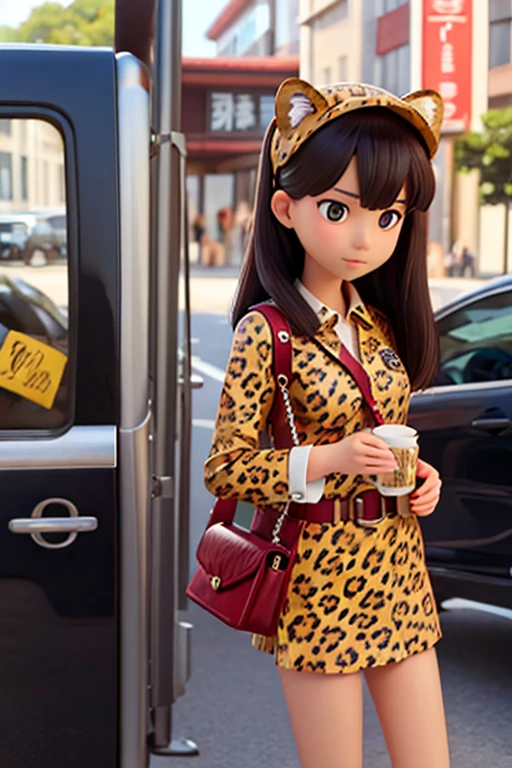 16age、female、Leopard pattern、uniform、