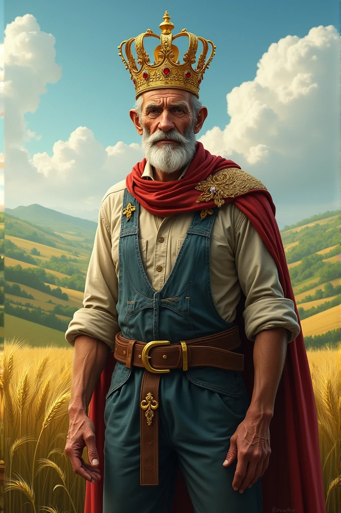 Farmer as king with crown