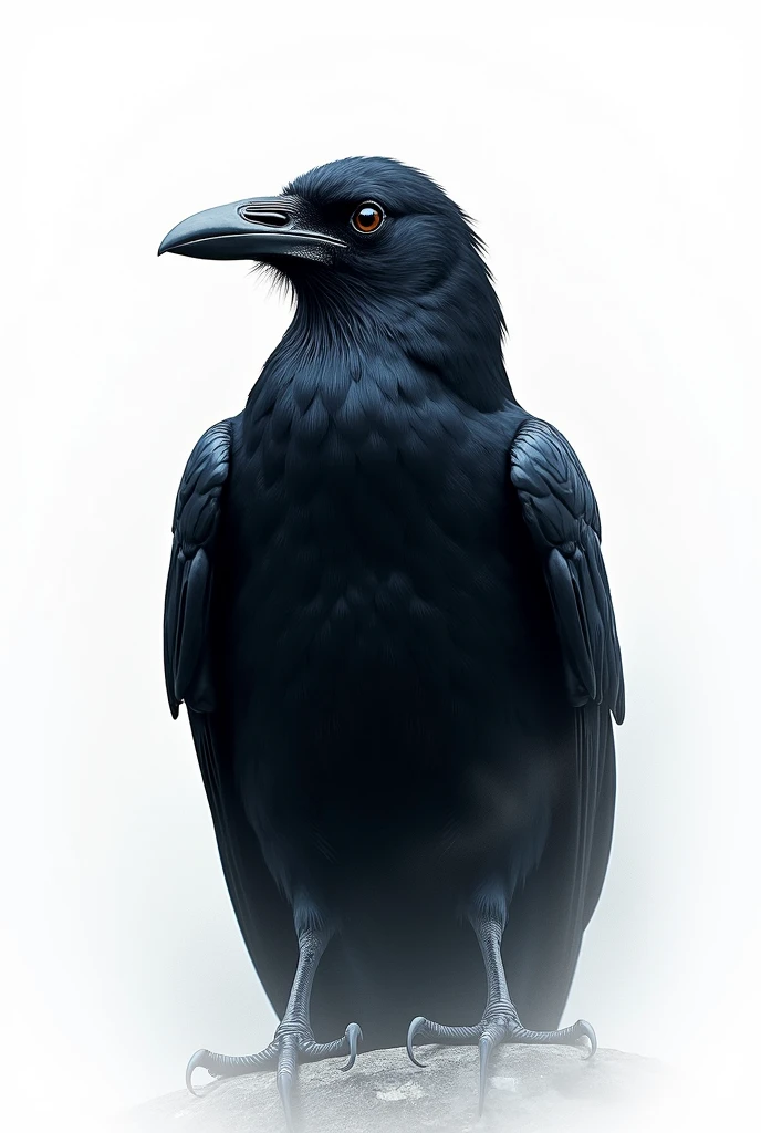 Crow in white background