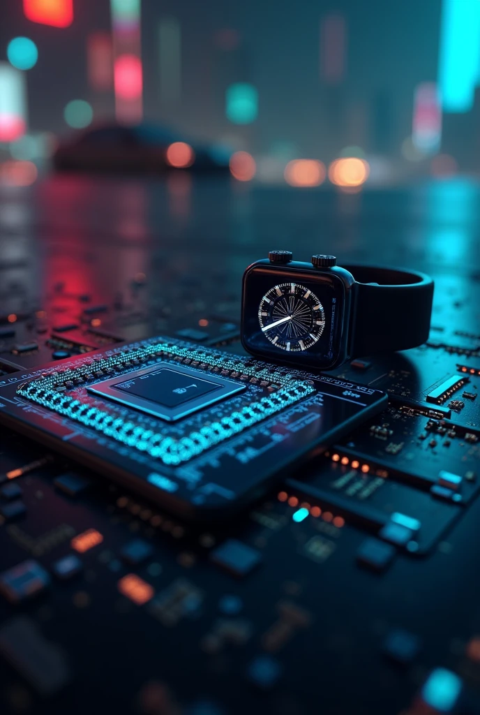 a chip and a watch with a small camera on the side