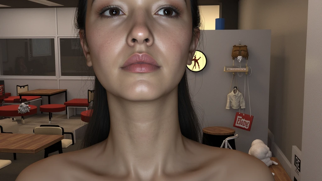 Beautiful Japanese face woman, image from the neck up, woman with a long neck　 front face adult woman