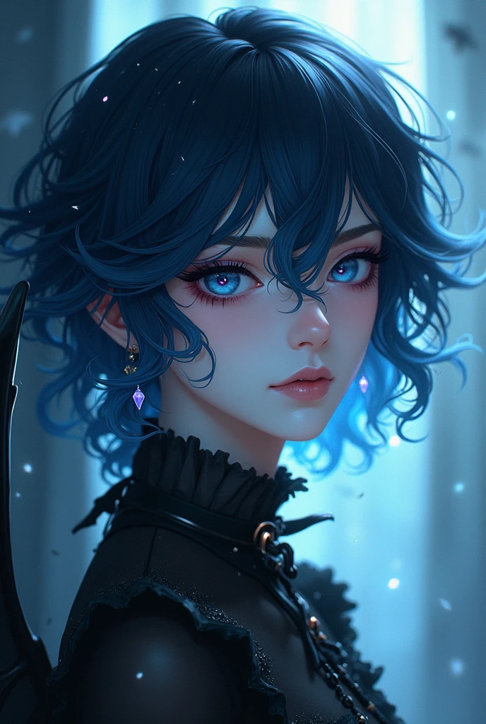 Very effeminate femboy boy 
Boy with feminine features 19 year old boy with white skin, blue to black hair Very Gothic Emo beautiful eye makeup
Cosplay Angel Dust from Hazbin Hotel 
