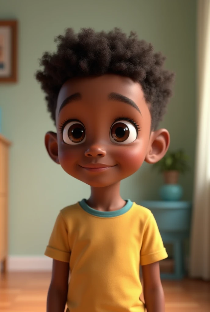 arafed image of a young african american boy standing in a room, pixar character, pixar renderman render, pixar octane render, pixar. octane render, as a pixar character, pixar portrait 8 k photo, depicted as a pixar character, pixar render, ideal pixar character, 3d model pixar render, render in pixar, by Pixar, pixar 3d render