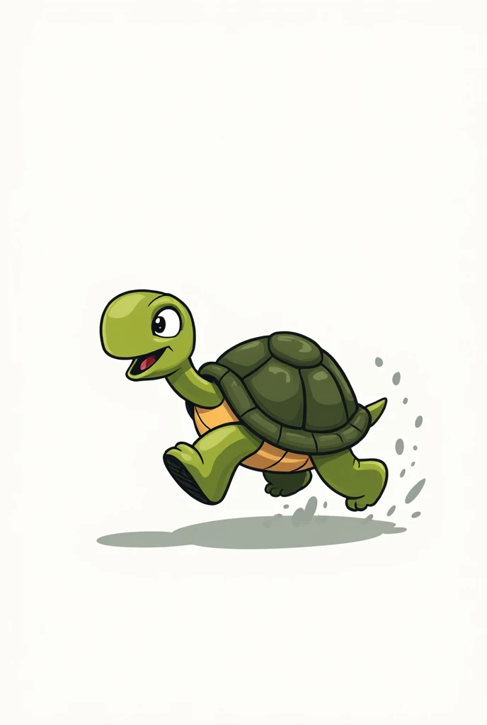 Turtel runing in white background in cartoon