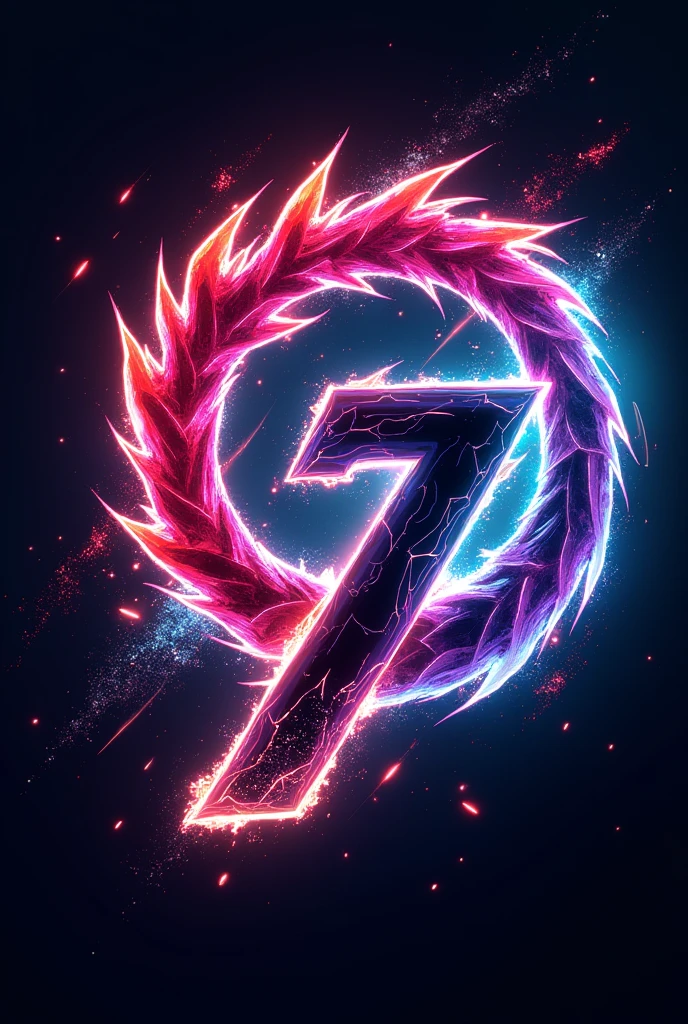 Gaming logo, with text G-DRAGON,the theme is anime and number 7