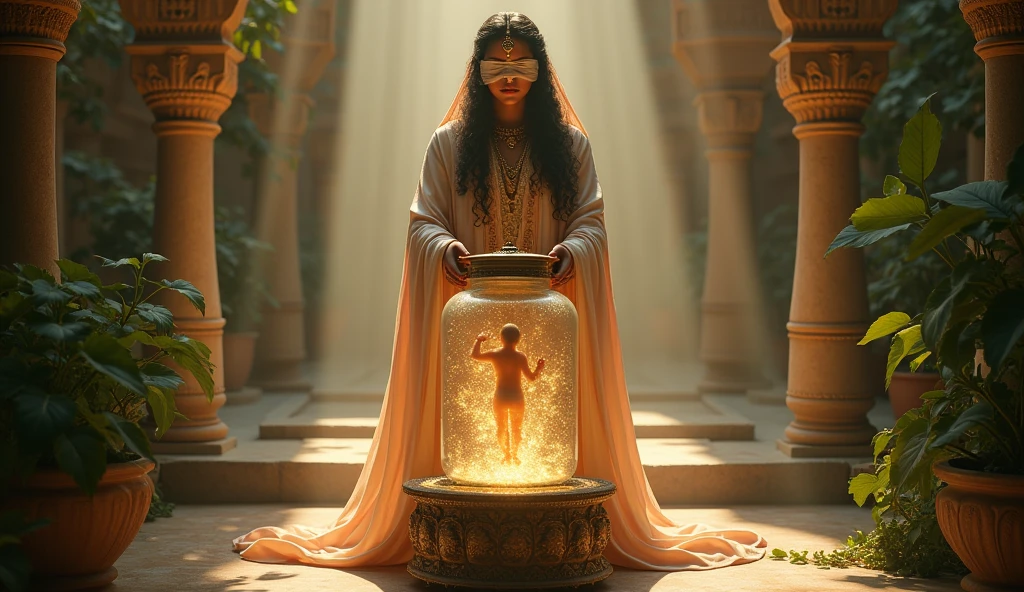 Gandhaari pull a baby from a jar
