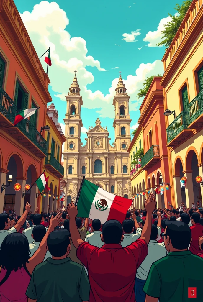Generate an image about September 16th, Independence Day in Mexico to draw easily