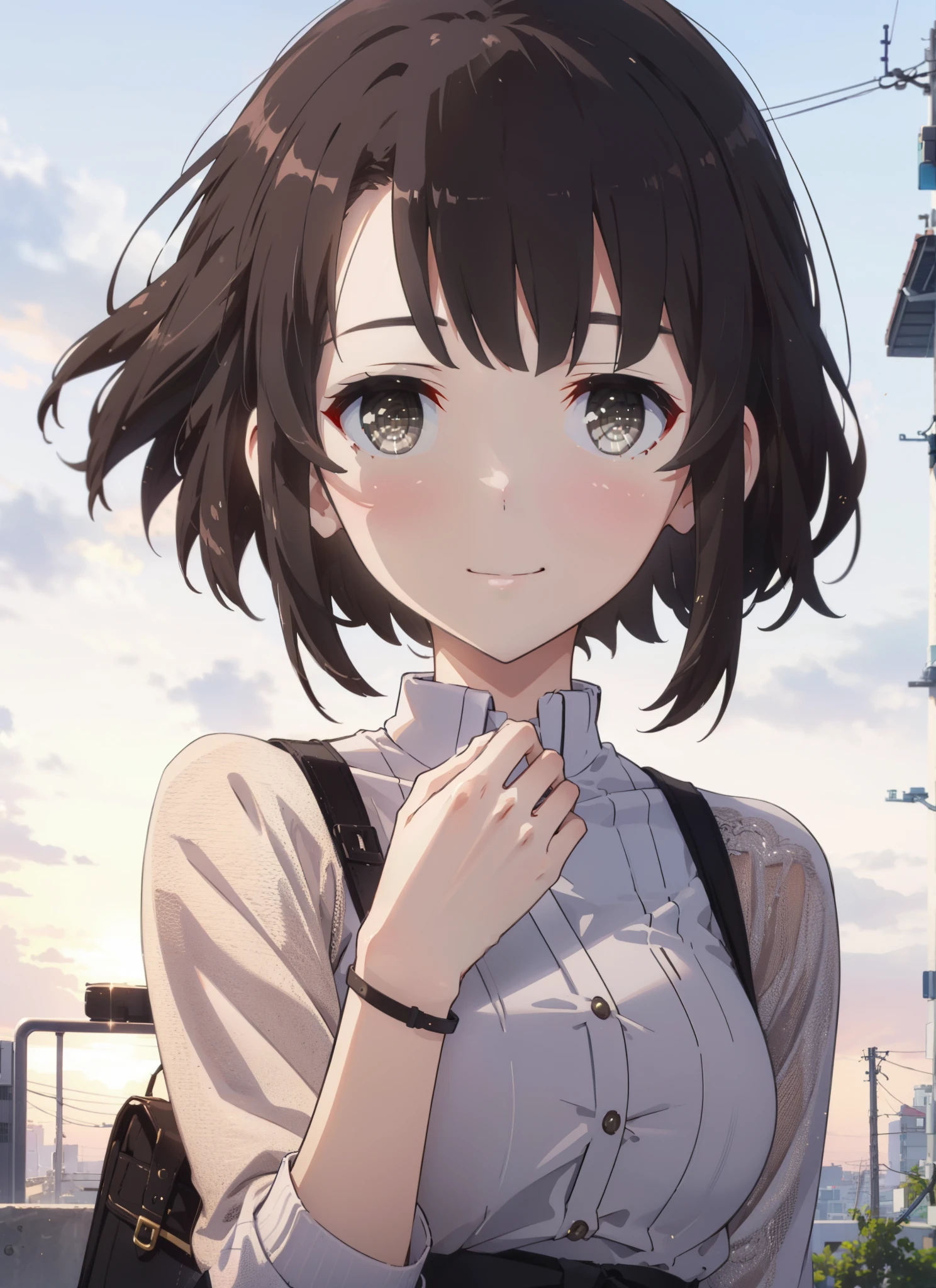 Katoumegumi, Megumi Katou, Brown Hair, short hair, (Brown eyes:1.5),smile,Red sleeveless dress,Red long skirt,Cute heeled sandals,evening,sunset,The sun is setting,Walking,whole bodyがイラストに入るように,
break outdoors, 海岸通り
break looking at viewer, whole body,
break (masterpiece:1.2), Highest quality, High resolution, unity 8k wallpaper, (shape:0.8), (Beautiful details:1.6), Highly detailed face, Perfect lighting, Extremely detailed CG, (Perfect hands, Perfect Anatomy),