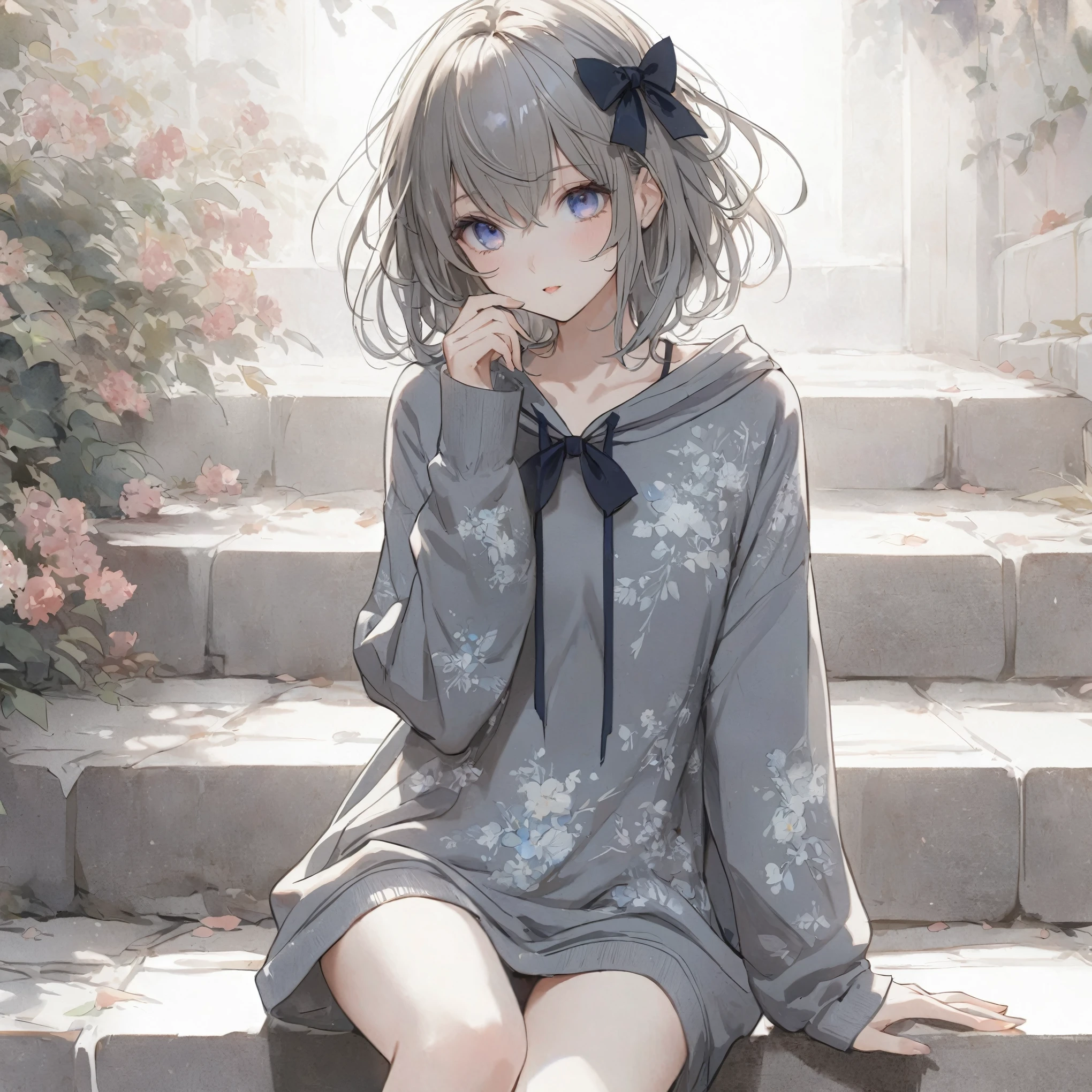 Official art using high-quality hand-drawn watercolor sketch techniques. (best quality,4k,8k,highres,masterpiece:1.2),ultra-detailed,beautiful detailed eyes,A girl with beautiful eyes, everyone, beautiful anime girl, cute anime girl, smooth anime art, anime style, elegant colors, soft lighting, delicate beautiful eyes, very coquettish, (beautiful large breast:1.2), (correct hands:1.2),