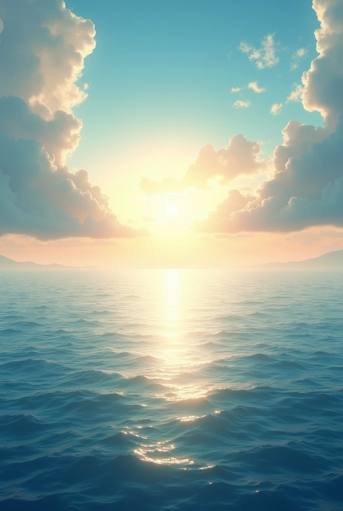 Over the sea, the clouds are disappearing and the sun is coming out
