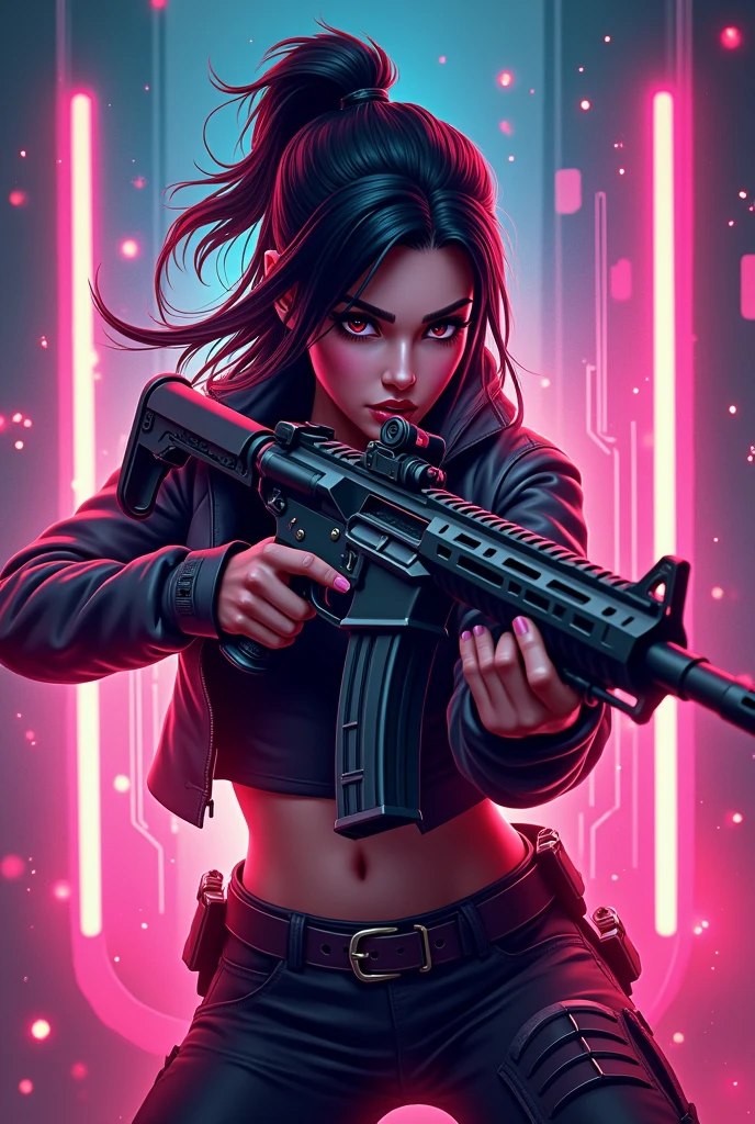 HP FARIYA GAMING free fire logo with gun female