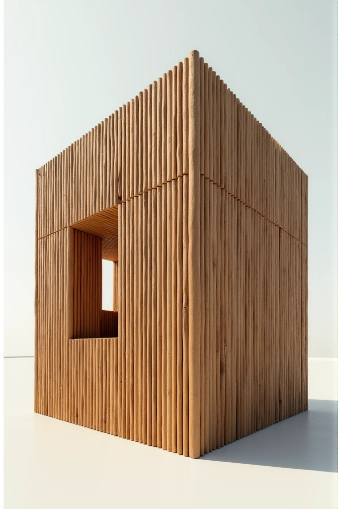 Create a big cuboid with wooden sticks