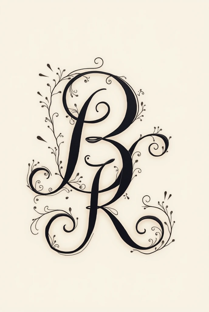 Design a letter with the letters B and K as cursive.