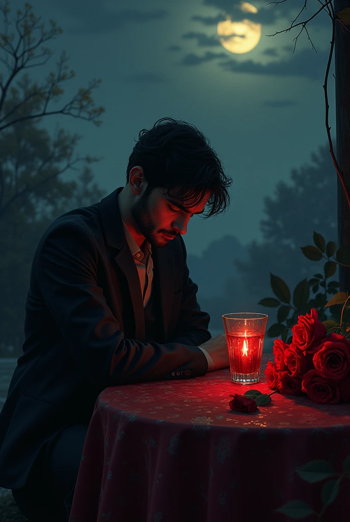 alcohol,Red Roses,nighttime,night