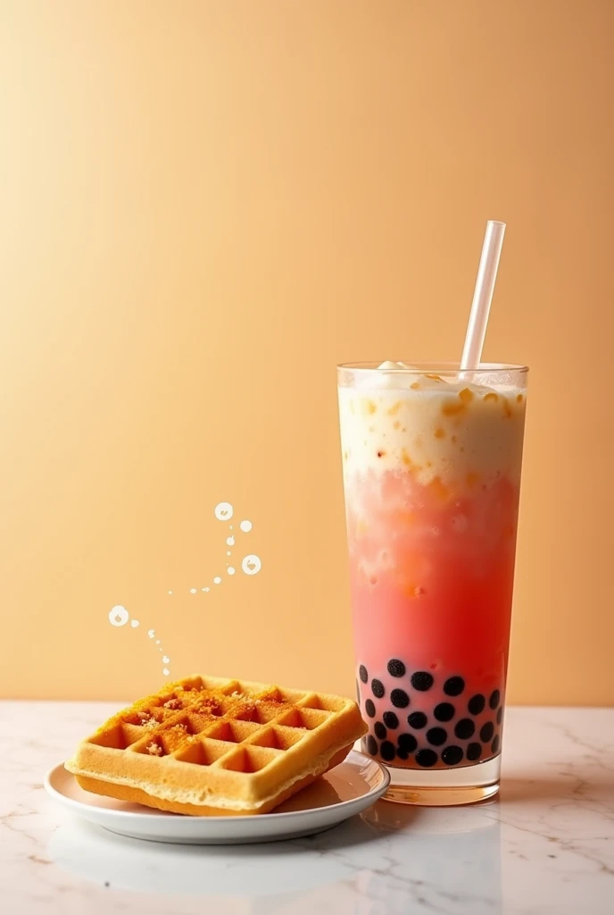 Boba tea and get one waffle for promotional post
