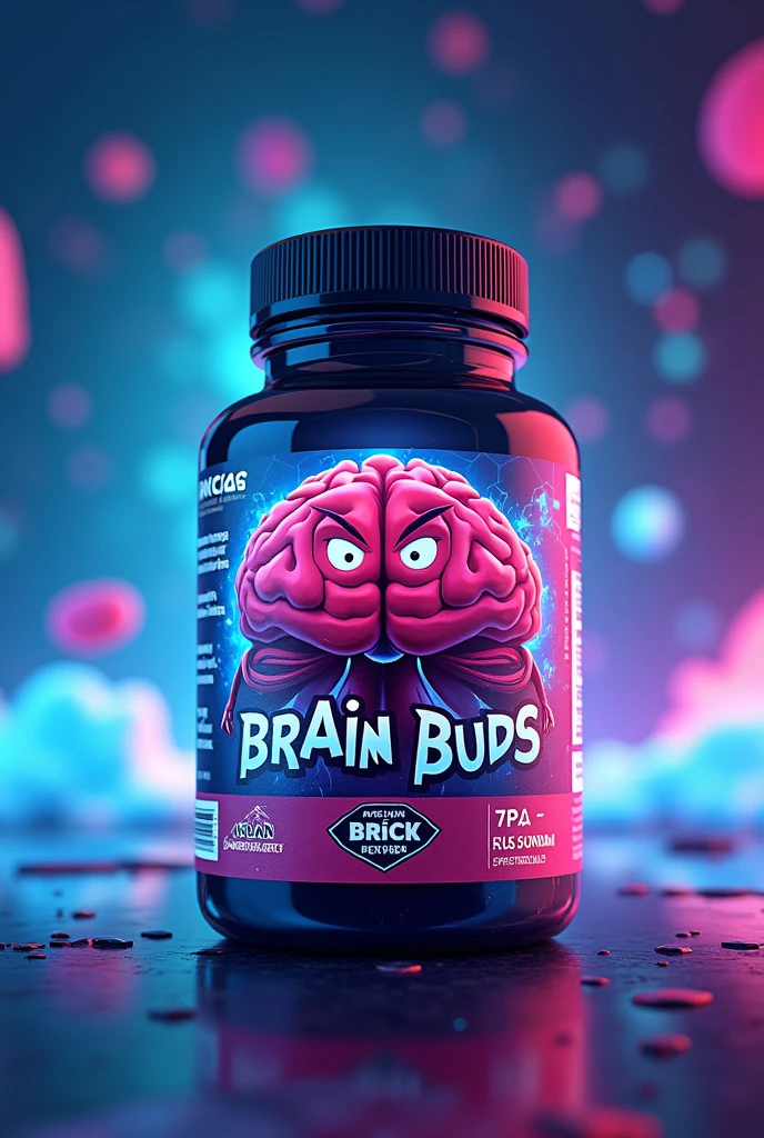 Create a mockup of Memory booster product name is Brain Buds