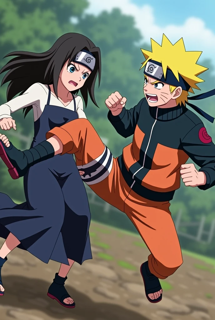 Hinata kicked Naruto&#39;s testicles