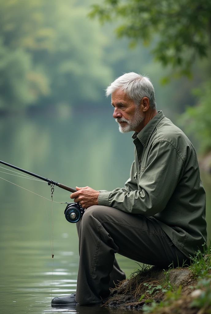 A man fishing