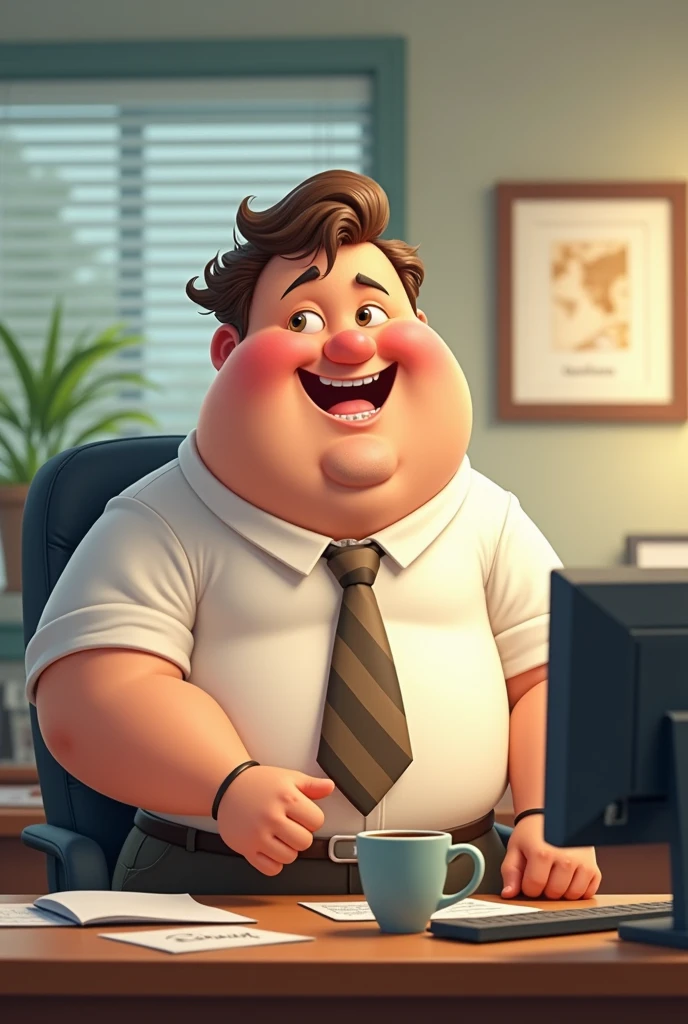 Cute chubby office man 
