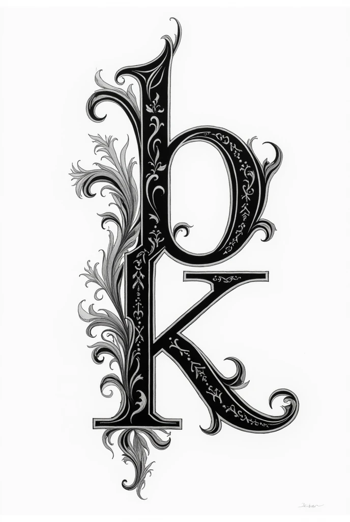 Design letters with B and K.