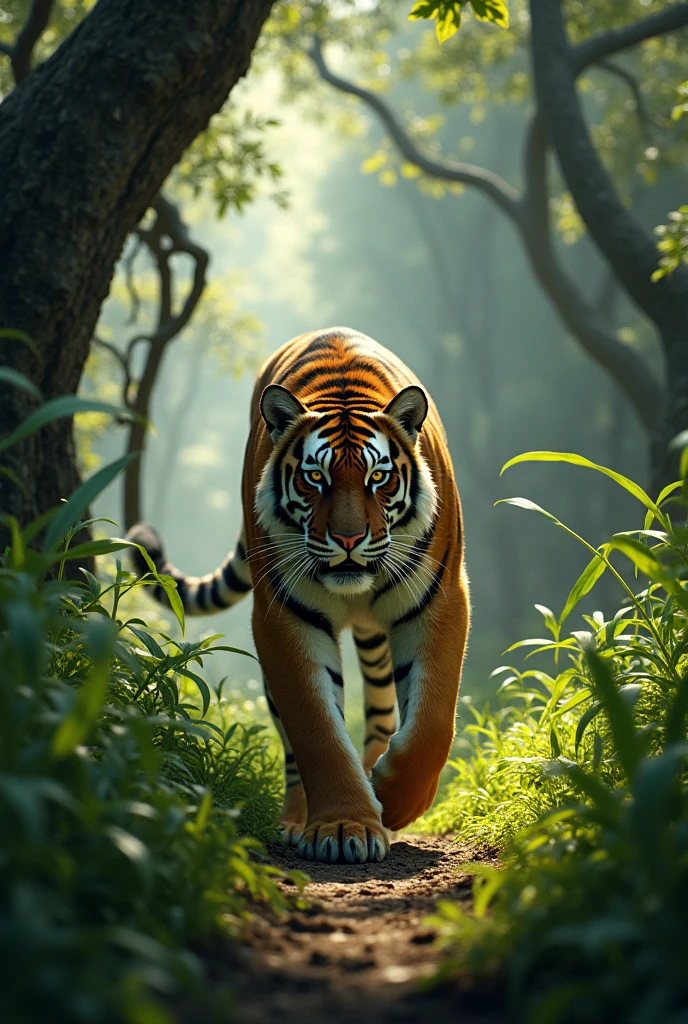 Give Me Image Tiger In Forest With long grass
