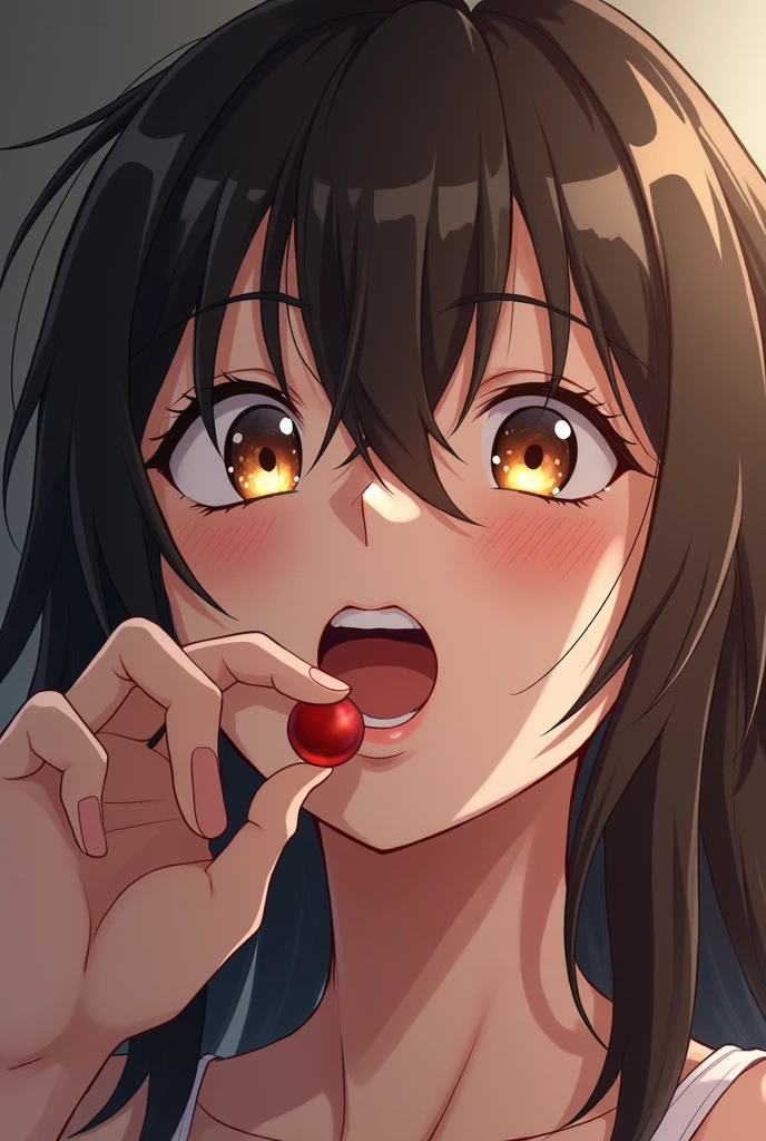 Hinata woman biting penis make it as detailed as possible