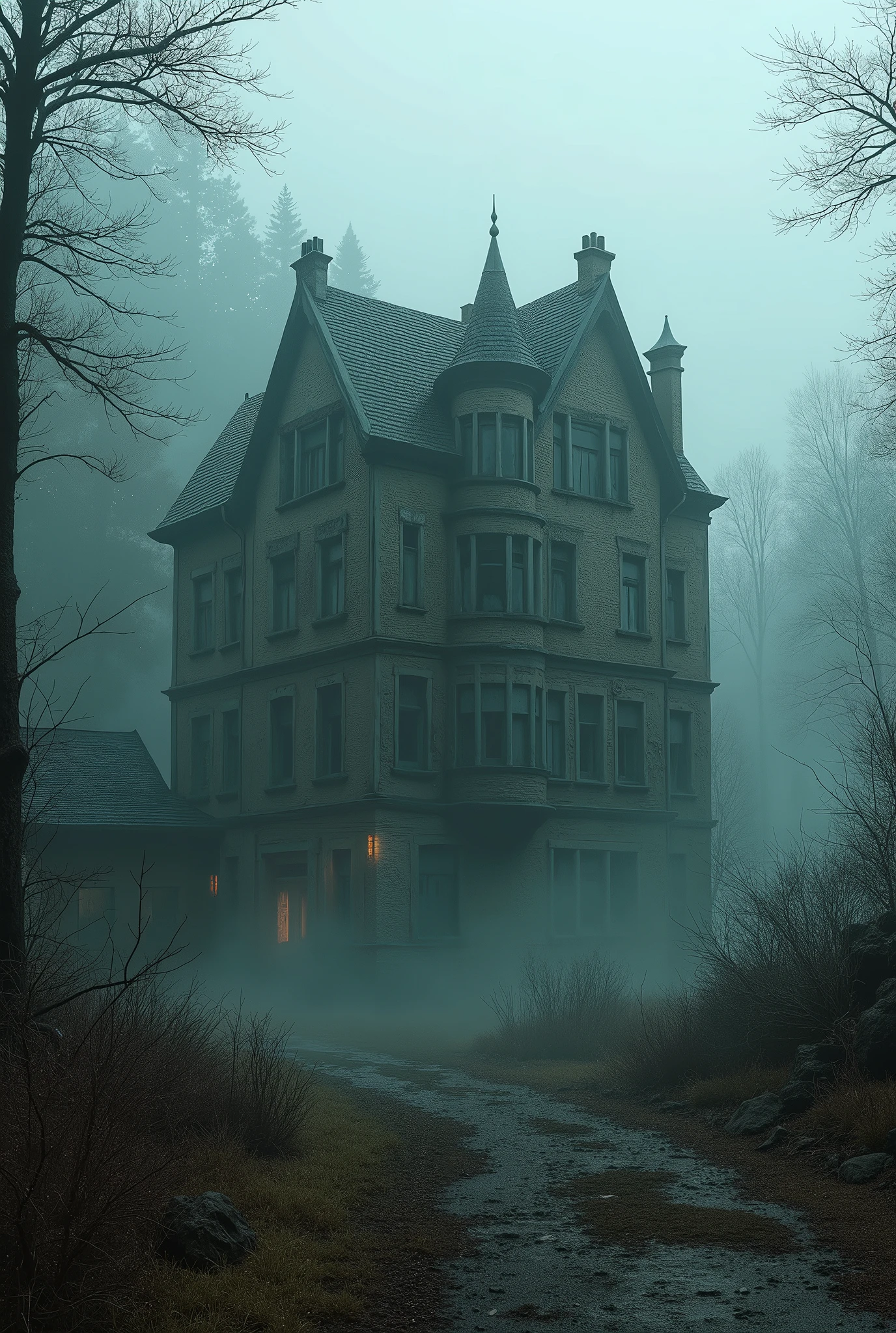 In an isolated village, surrounded by dense forests and shrouded in constant fog, stands an old mansion known as "The House of Whispers". No one has dared to approach her for decades.. They say she is cursed, and the few people who had the courage to enter were never seen again.