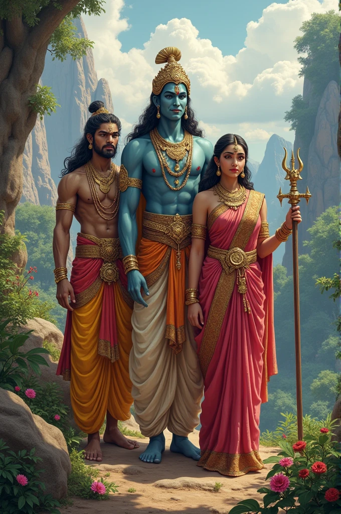 Lord Ram lakshman and seeta and hanuman in one frame photo