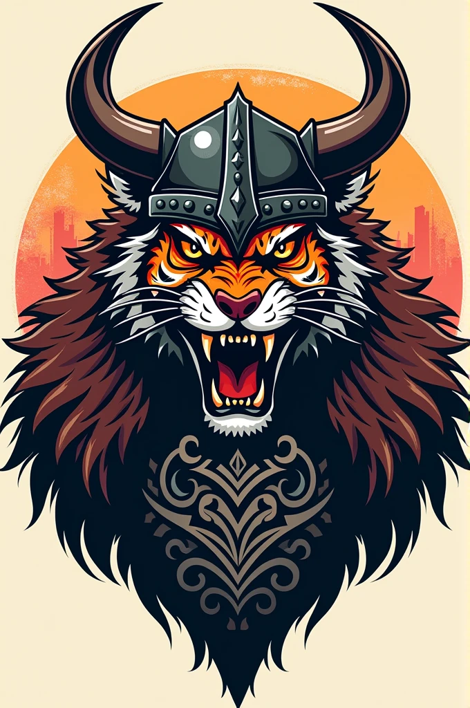 A logo, Tiger viking, anime theme
