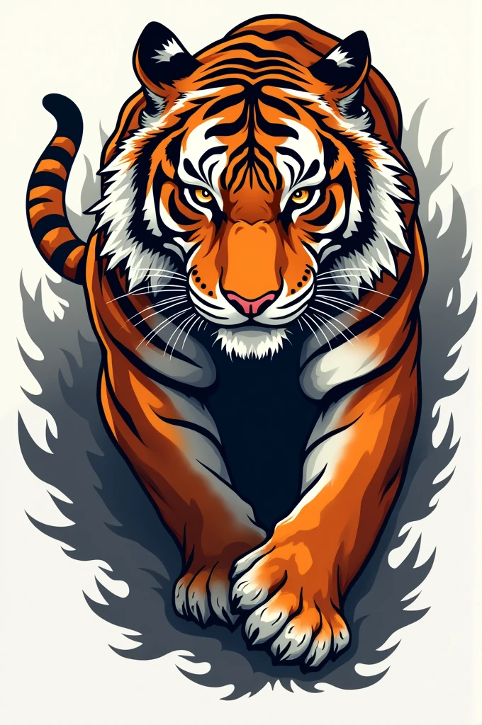A muscular tiger logo