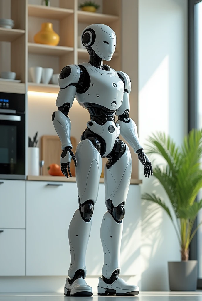 drawme a very high tech smart robot that can be use in our house and do any kind of choires