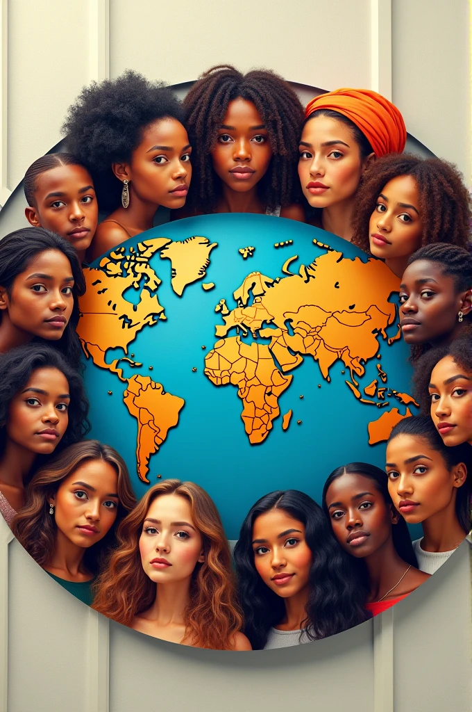 The world map reappears, but this time with images of people from diverse cultural backgrounds united in a large circle, symbolizing diversity and unity.