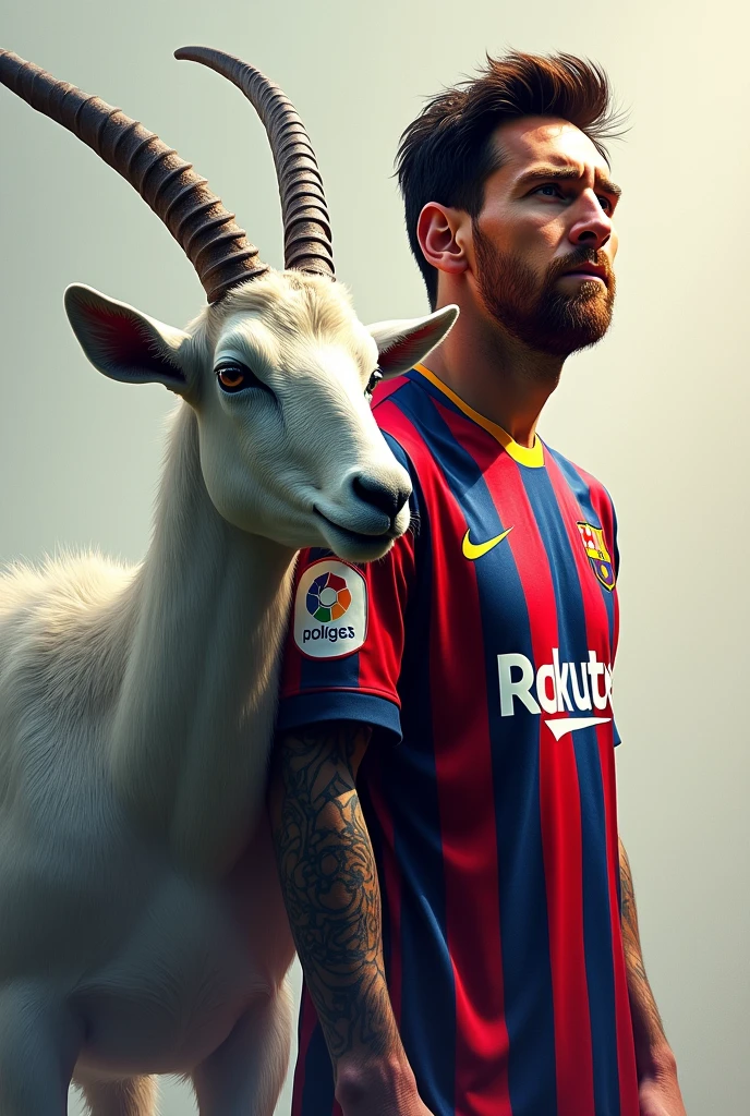 Messi with goat