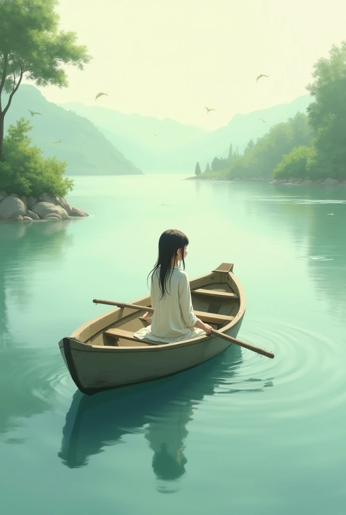 Girl in a a boat