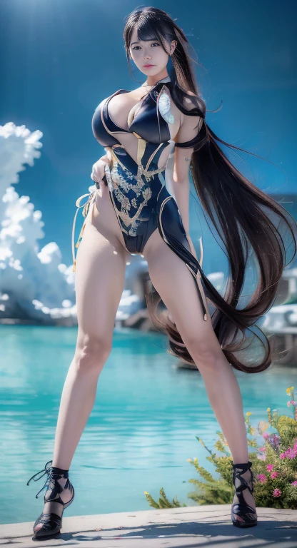 ((8k+Ultra-high resolution+Ultra-high resolution+masterpiece+Very detailed+Awards+Awardsのある)),(Perfect Face+Supermodel+Delicate skin+High Ponytail+Huge breasts+Perfect hands+Beautiful Hands+Perfect hands指+Beautiful Hands指+Perfect Legs+Perfect legs),[[[logic]]],(((Anatomically correct))) ，The image is very clear，Attention to detail，high quality；Clever light manipulation，create a dramatic atmosphere；Brush Stroke Master，Perfect professionalism，Memorable works of art。