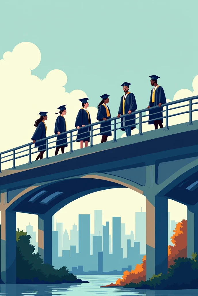 Poster with a concept of "bridge" as graduating civil engineering students.