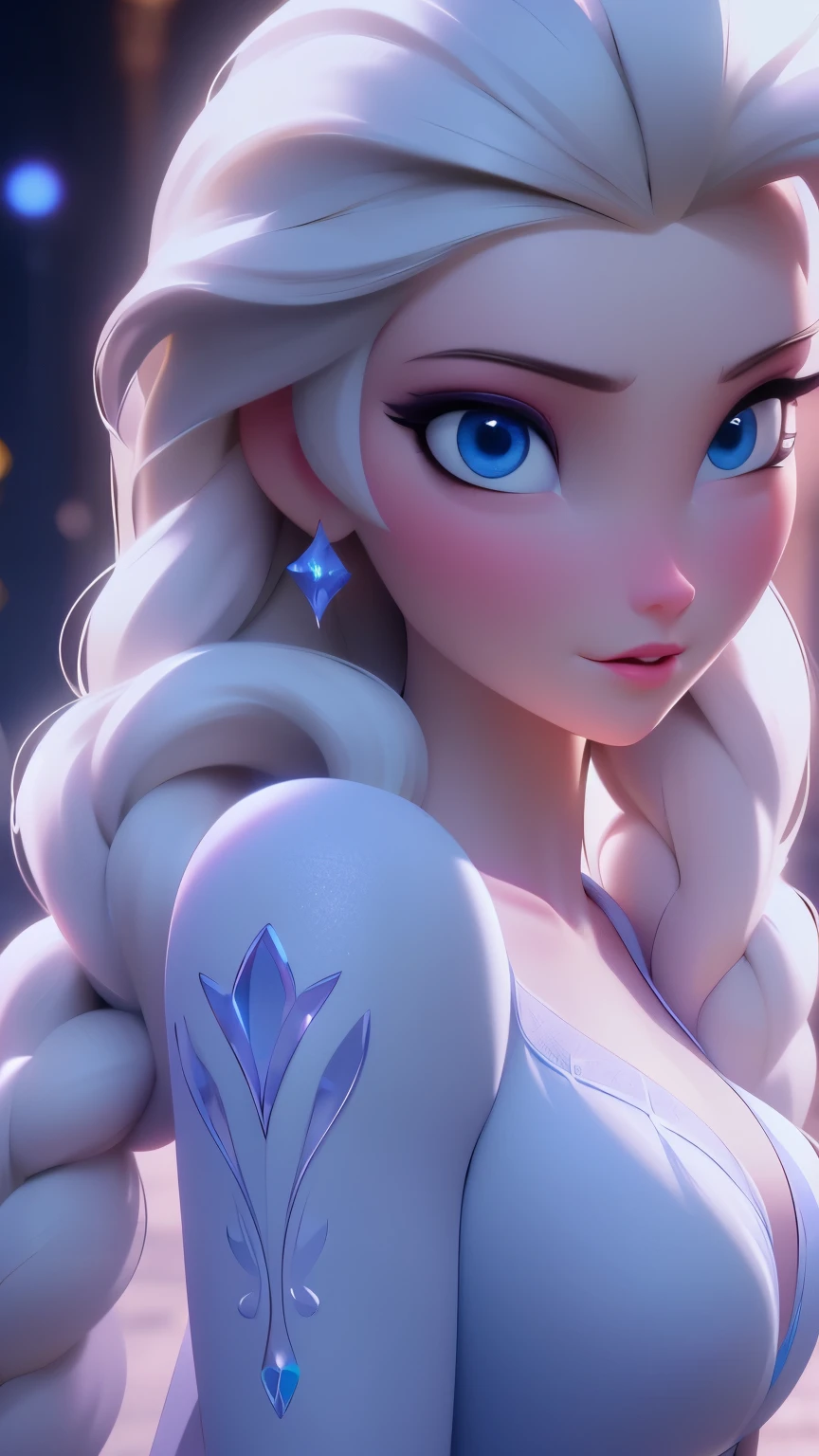 Elsa, (perky breasts), (((small breasts))), smirk:1.2, beautiful blue eyes, (perfect iris’s), depth of colour to her eyes, blonde hair, long hair, braid, full lips, blush, naked, she is showing her vagina, depth of field, bokeh, (special attention to skin detail: 1.2), masterpiece, best quality, ultra-detailed, ultra-HD, photorealistic, cinematic, ((mid camera shot)), sensual pose, alluring, nipples:1.4, looking up at camera, closeup on her face, her cheeks are blushed, 22 years old, she is on her knees, eye contact:1.4, high angle:1.5, ((closeup on face)), perfect face, (((visible breasts))) bokeh everything other than her perfect face, location is Arendelle in winter, ice castle