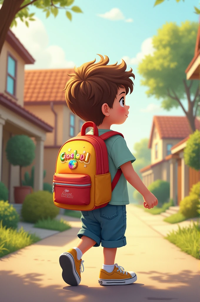 A small with school bag