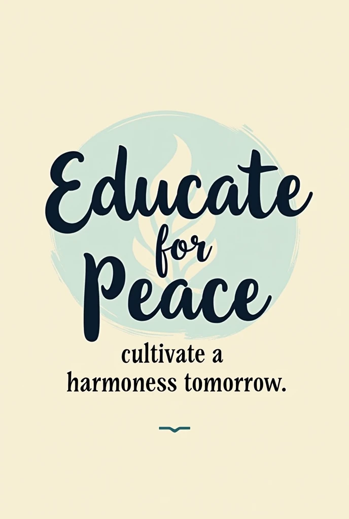 create a simple slogan about Peace Education