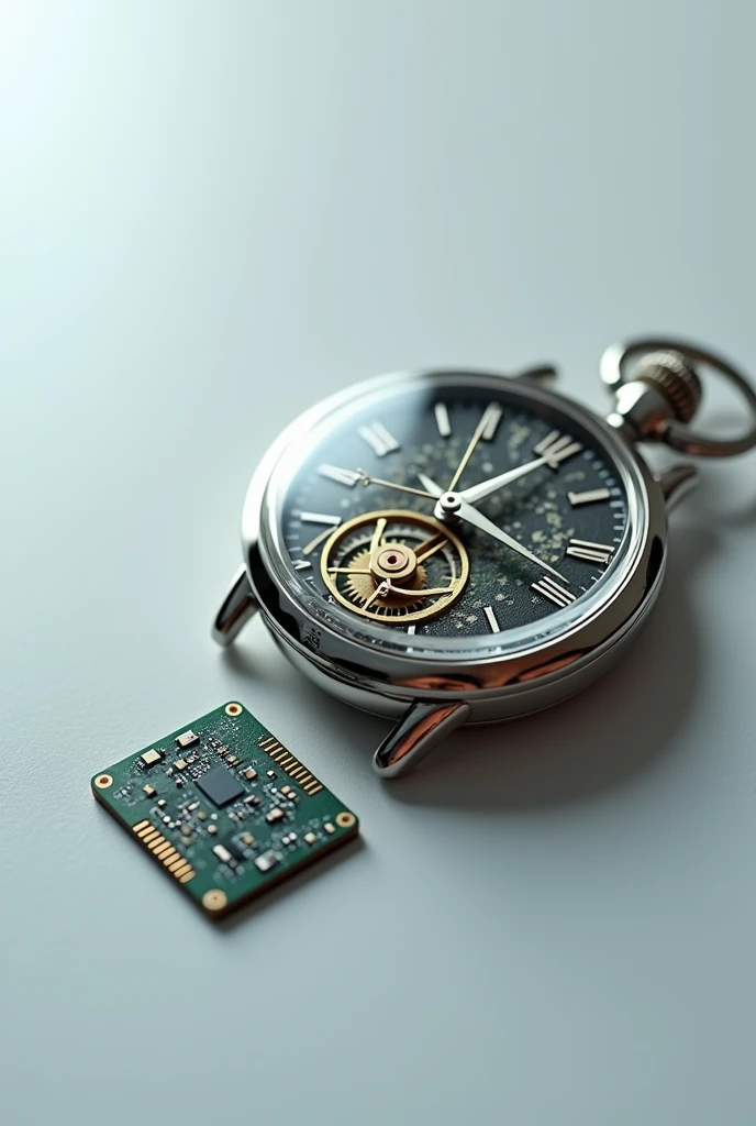 small watch and a micro chip