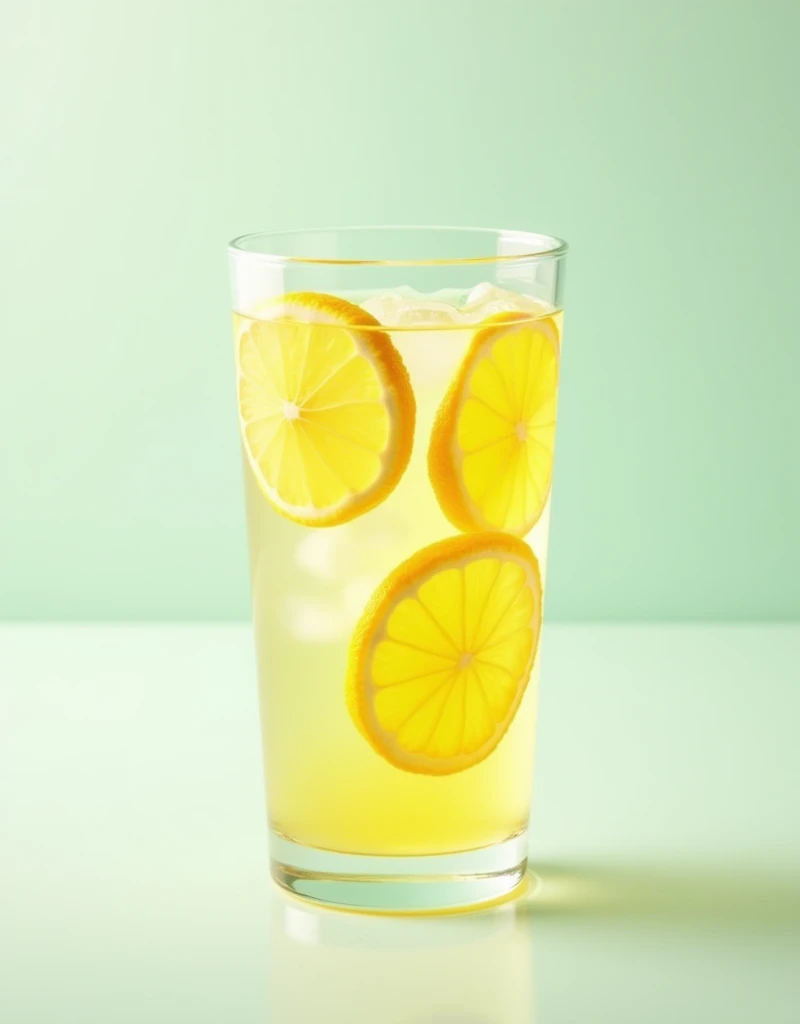 Lemon slices are clearly zoom water visible in the drink
