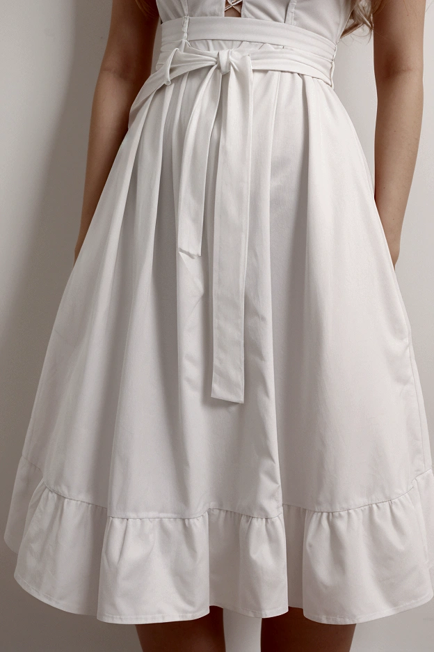 1 Girl,White Dress,indoor,Waist-to-hip ratio 0.69:1,