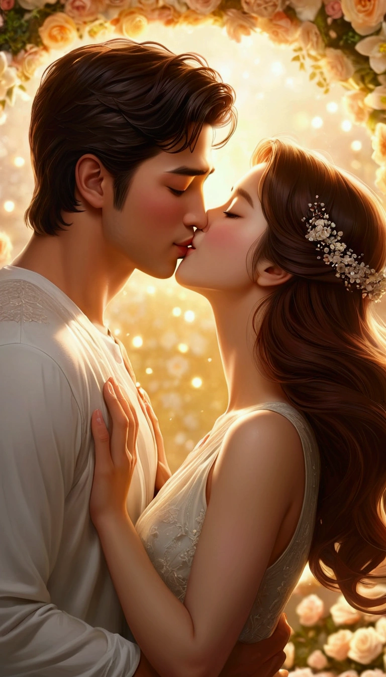 Deep kiss, theme:Scene of Happiness, realistic