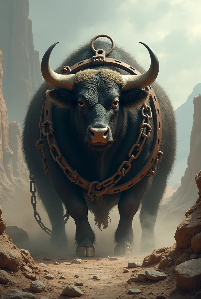 Bull trapped in a trap