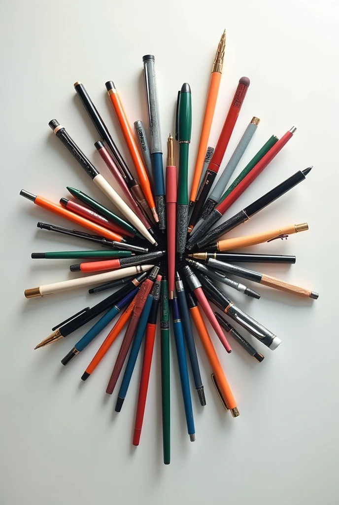 Optical illusion made of pens