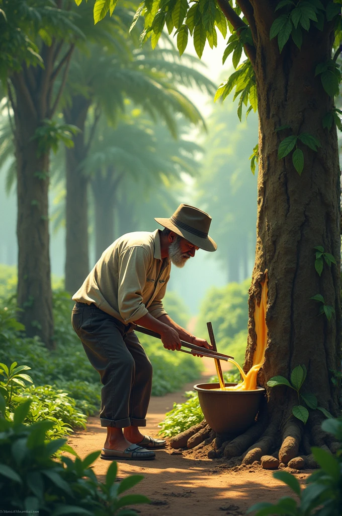 rubber tapping
